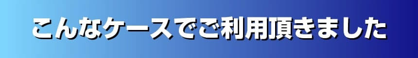 こんなケースでご利用頂きました