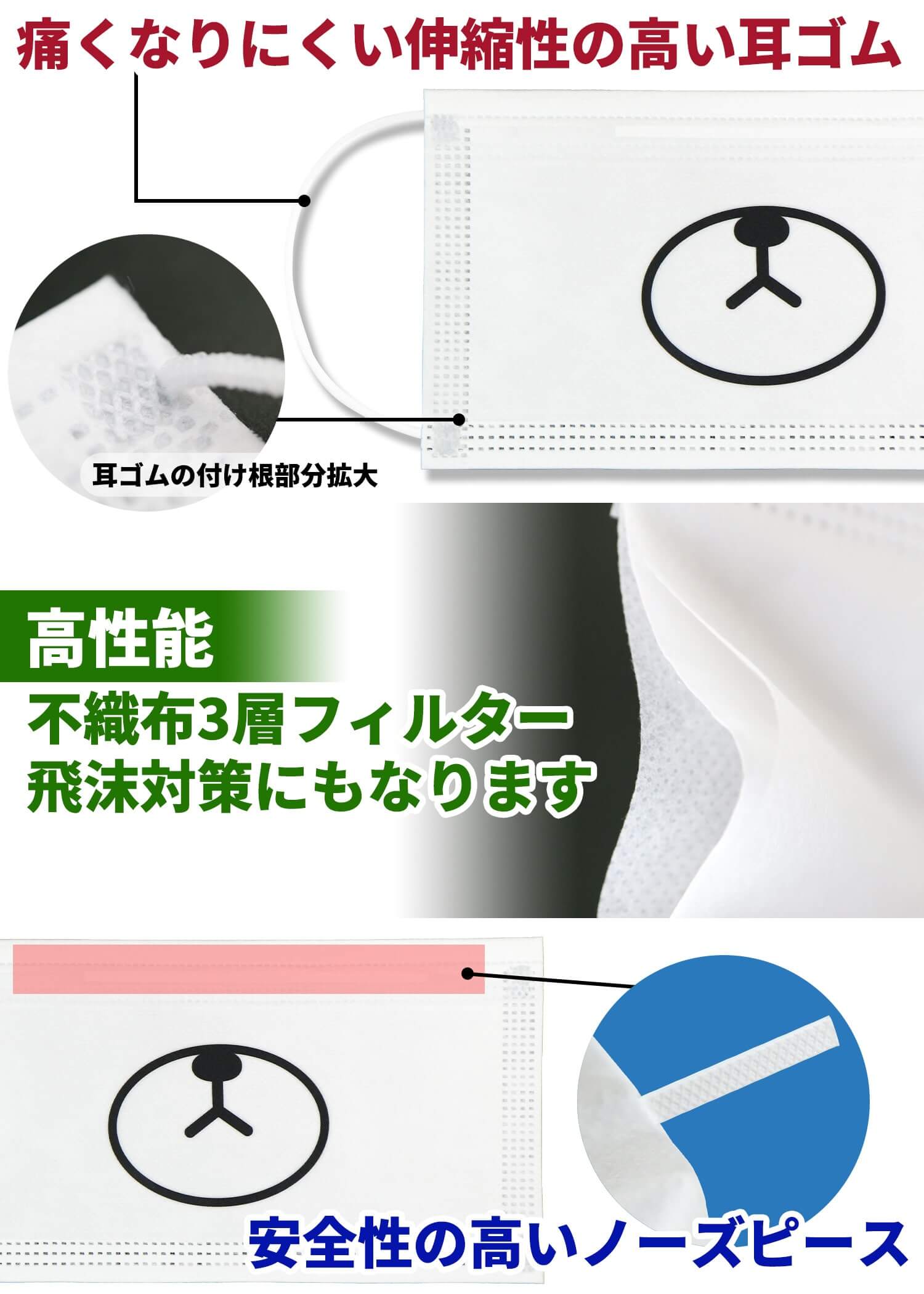 1パック3枚入り 個別包装 男女兼用